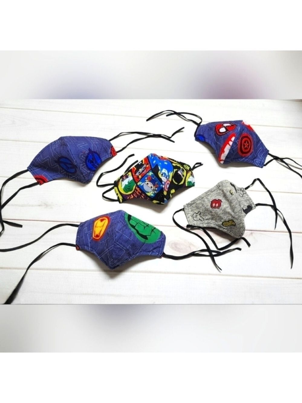 New Bundle of 5 Kids Handmade Face Masks A